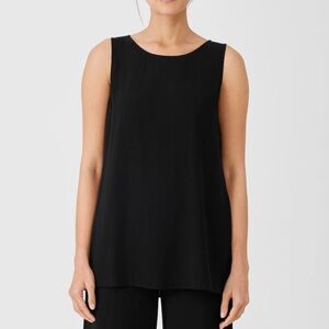 Eileen Fisher Black Silk Sleeveless Women's Top, Capsule Wardrobe Staple